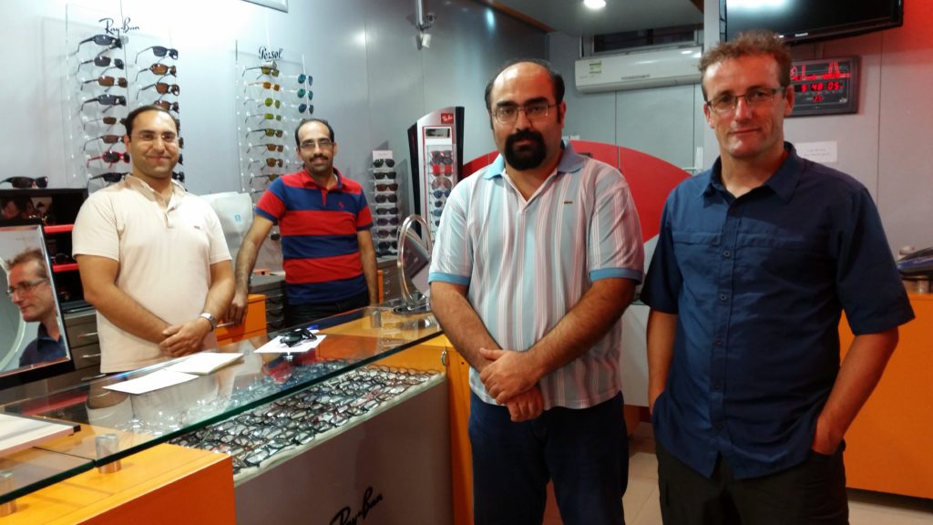 With Reza at the optometrists, Bandar Abbas