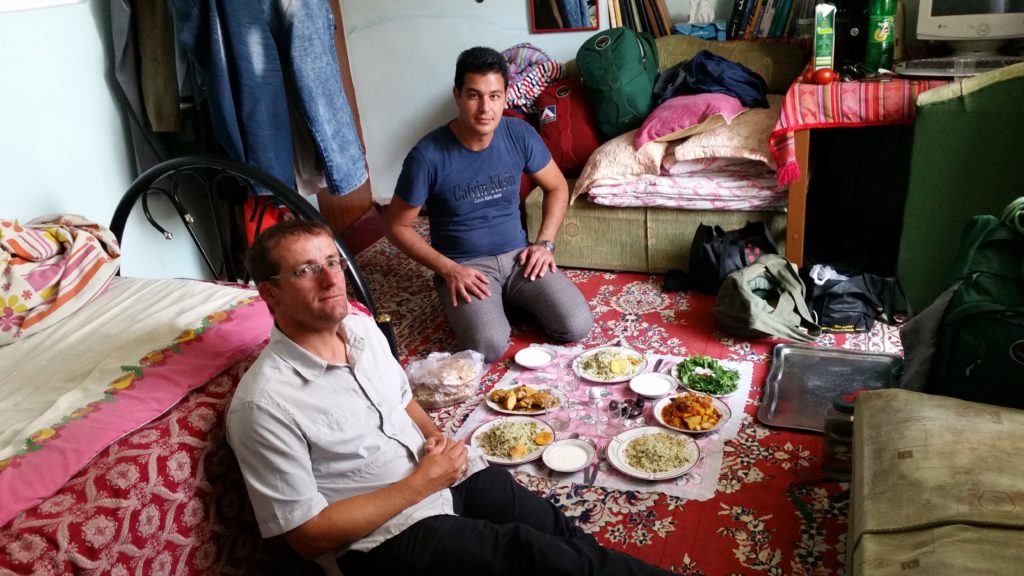 Host Amir. Five of us slept and ate in this small space!