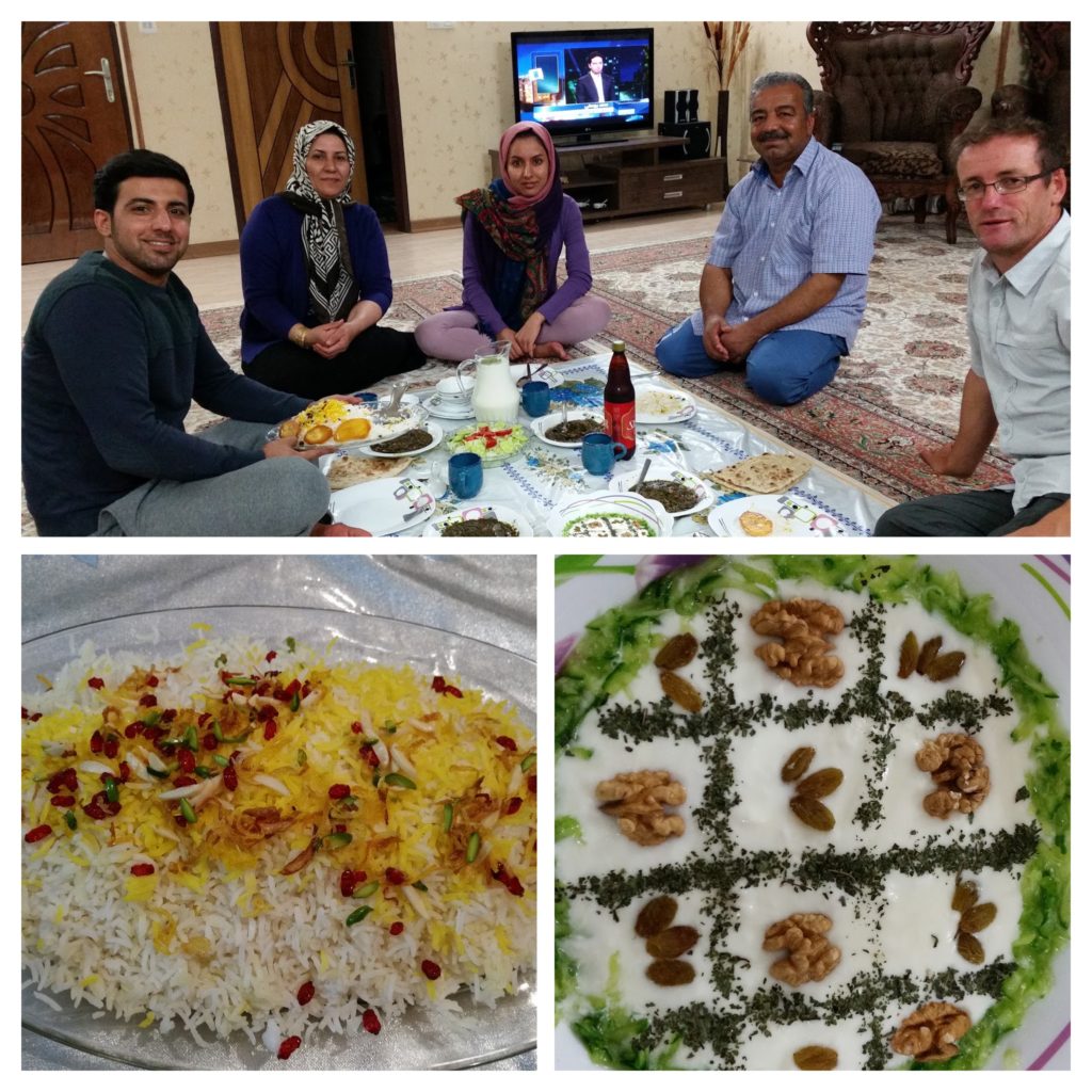Shiraz hosts & typically beautiful food presentation.
