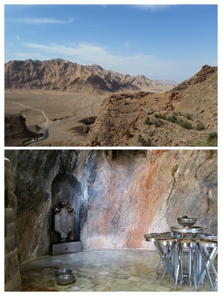 Chakchak- view from the temple & inside where the water drips.