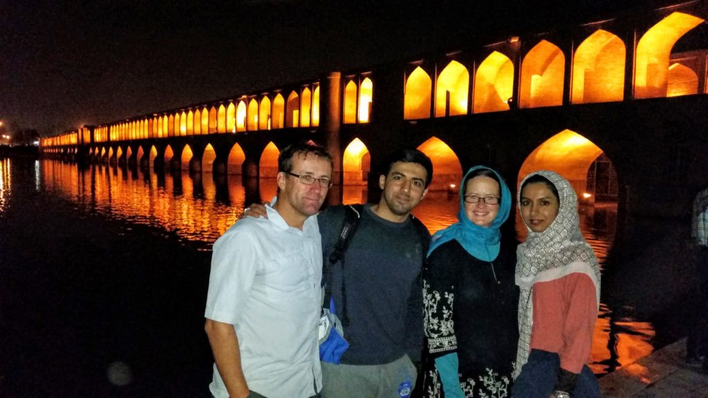 With our kind hosts @ Si-o-seh bridge, Esfahan.